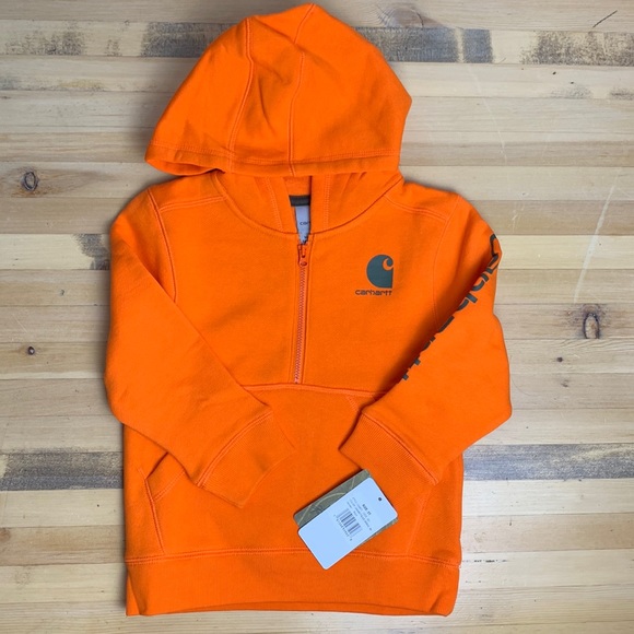Carhartt Other - Carhartt Half Zip Blaze Orange Sweatshirt Toddler Size 3T Hiking Hunting Outdoor